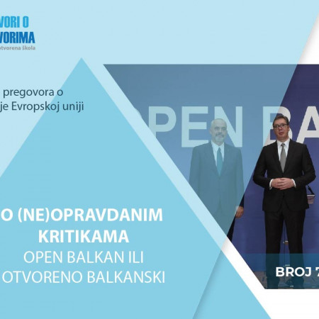 78. broj biltena Progovori o pregovorima - O (ne)opravdanim kritikama - Open Balkan ili otvoreno balkanski