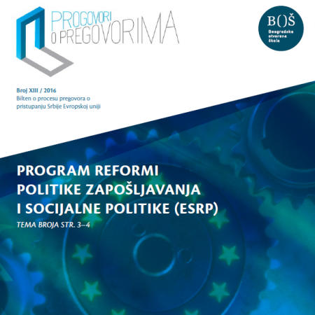 13. broj mesečnog Biltena Progovori o pregovorima - Program reformi politike zapošljavanja i socijalne politike (ESRP)